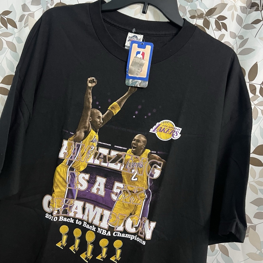 Vintage Los Angeles Lakers 2010 NBA Championship Kobe Bryant XL Tee Rap Style